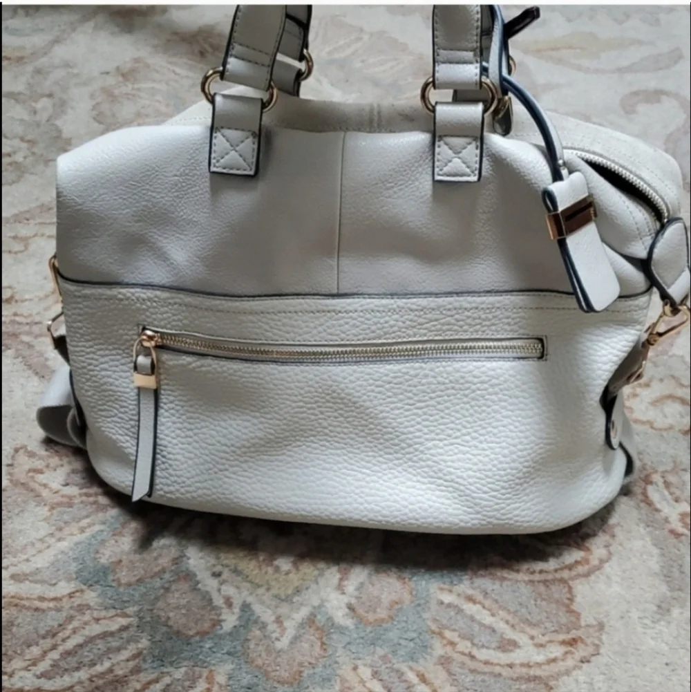 Moda Luxe cream satchel bag